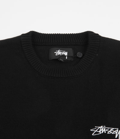 Stussy Care Label Crewneck Sweatshirt - Black