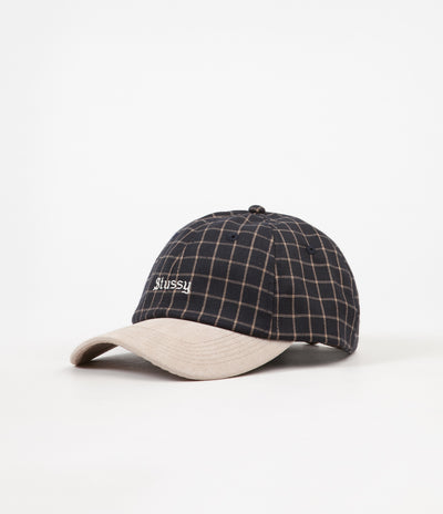 Stussy Check Suede Low Cap - Black