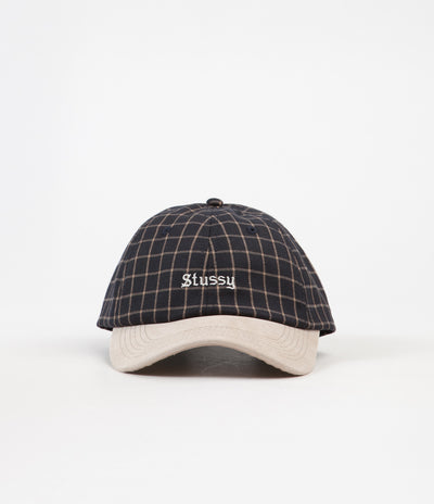 Stussy Check Suede Low Cap - Black