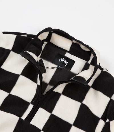 Stussy Checkered Mockneck Fleece - Black