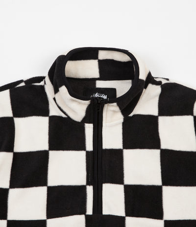 Stussy Checkered Mockneck Fleece - Black