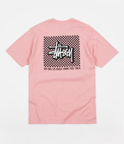 Stussy Checkers T-Shirt - Dusty Rose