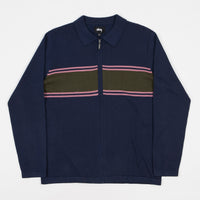 Stussy Cody Stripe Polo Sweatshirt - Navy thumbnail