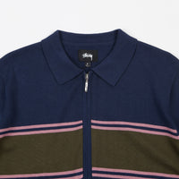 Stussy Cody Stripe Polo Sweatshirt - Navy thumbnail