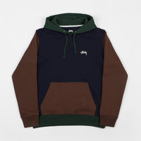 Stussy Colour Blocked Hoodie - Navy thumbnail