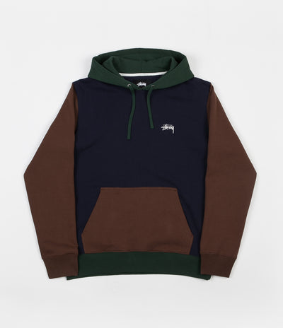 Stussy Colour Blocked Hoodie - Navy