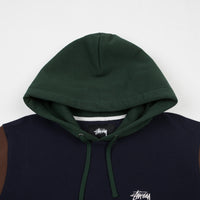 Stussy Colour Blocked Hoodie - Navy thumbnail