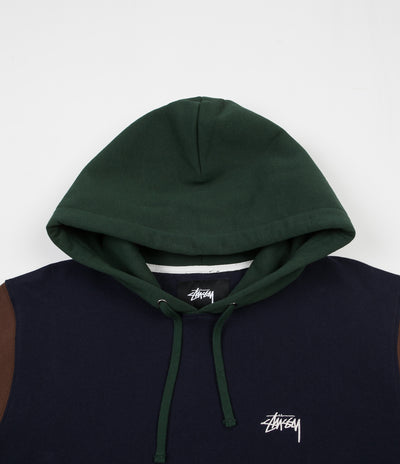 Stussy Colour Blocked Hoodie - Navy