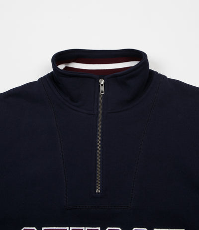 Stussy Contrast Rib Mock Neck Sweatshirt - Navy