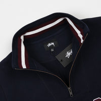 Stussy Contrast Rib Mock Neck Sweatshirt - Navy thumbnail