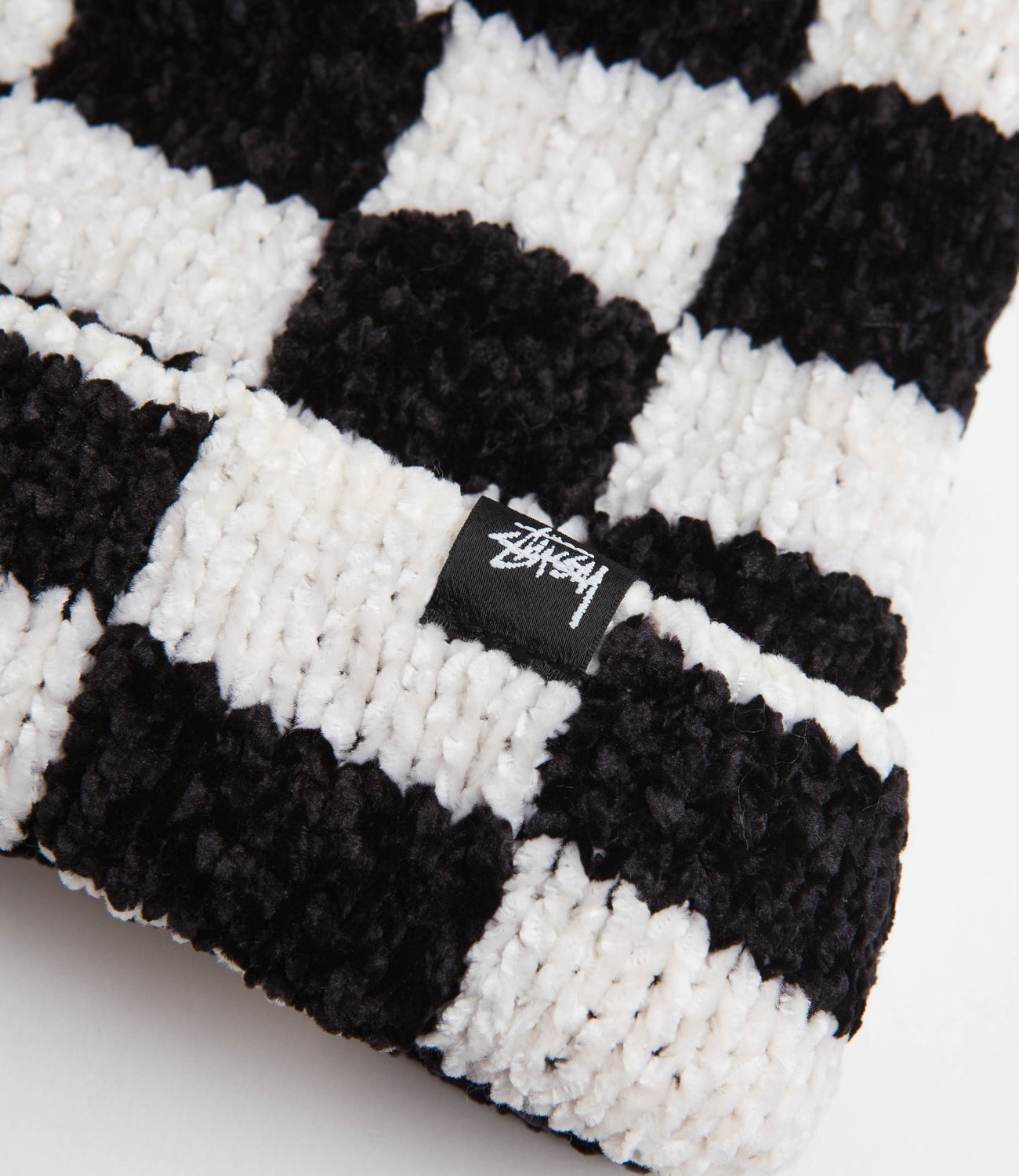 Stussy Crochet Checkered Beanie - Black