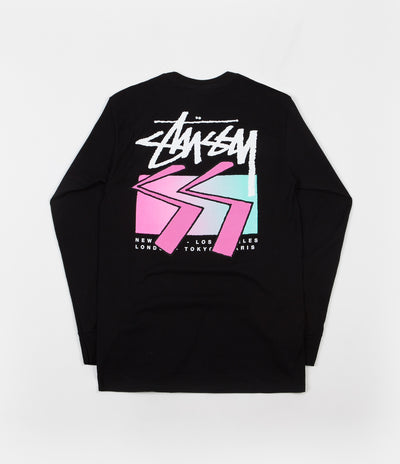 Stussy Cube Long Sleeve T-Shirt - Black