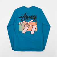 Stussy Cube Long Sleeve T-Shirt - Ocean thumbnail