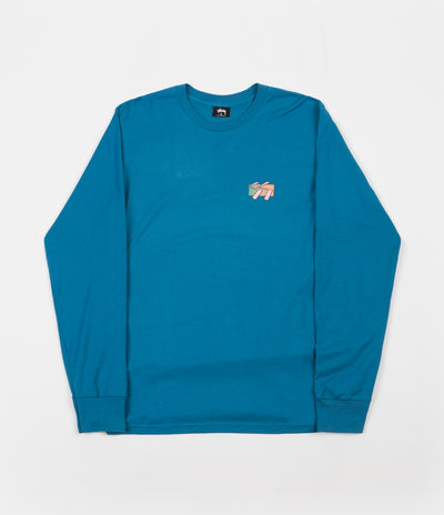 Stussy Cube Long Sleeve T-Shirt - Ocean