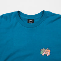 Stussy Cube Long Sleeve T-Shirt - Ocean thumbnail