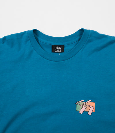 Stussy Cube Long Sleeve T-Shirt - Ocean