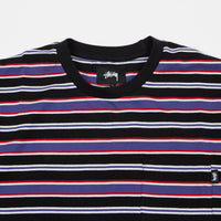 Stussy Dennis Stripe T-Shirt - Black thumbnail