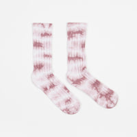 Stussy Dyed Ribbed Crew Socks - Berry thumbnail