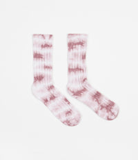 Stussy Dyed Ribbed Crew Socks - Berry