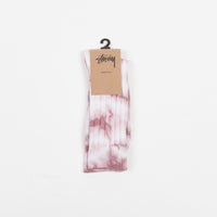 Stussy Dyed Ribbed Crew Socks - Berry thumbnail