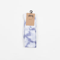 Stussy Dyed Ribbed Crew Socks - Blue thumbnail