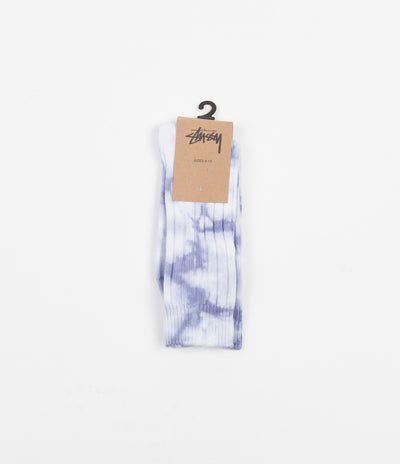 Stussy Dyed Ribbed Crew Socks - Blue