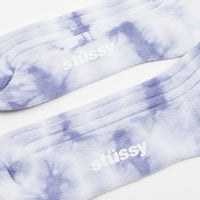 Stussy Dyed Ribbed Crew Socks - Blue thumbnail