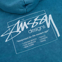 Stussy Dyed Stussy Designs Hoodie - Blue thumbnail