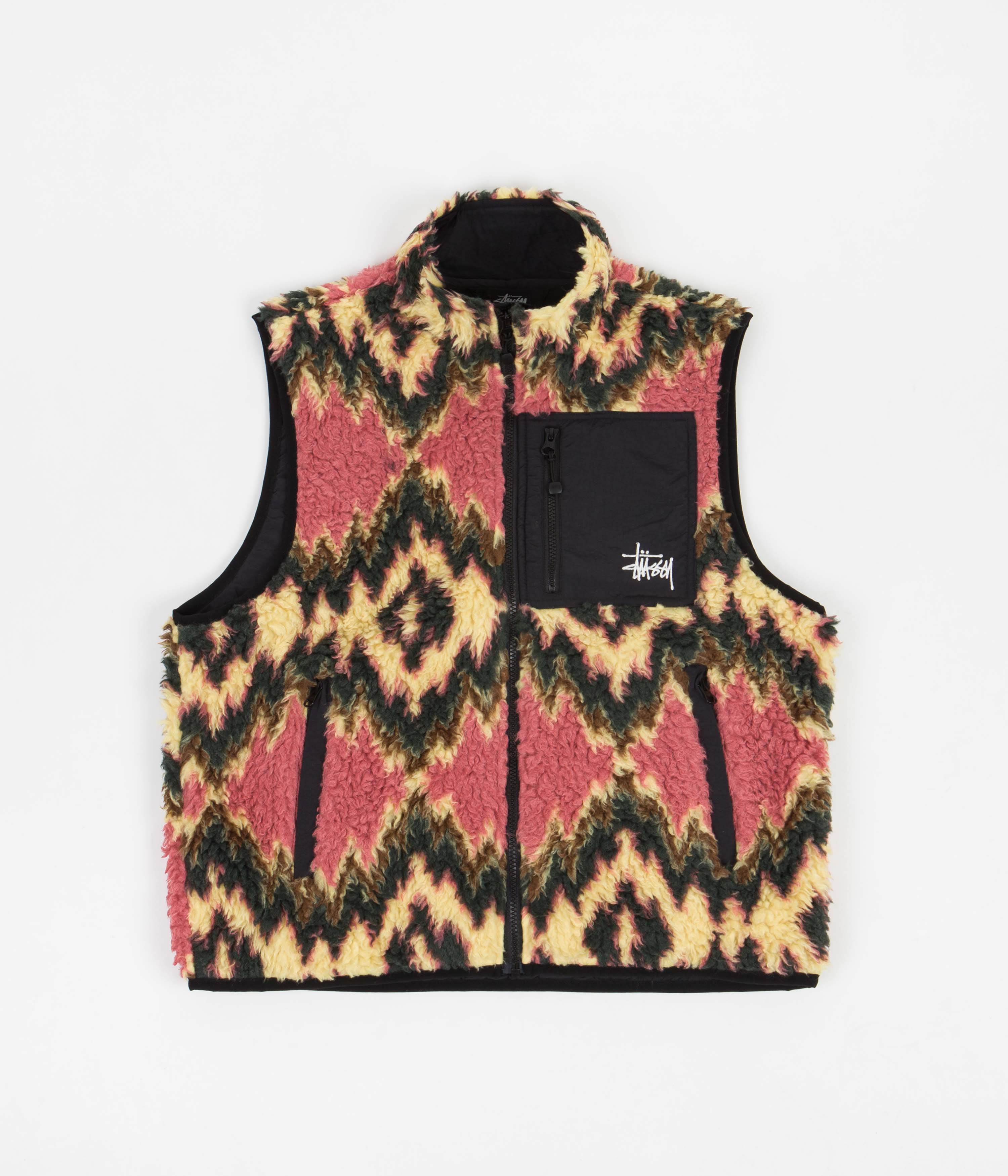 Stussy Fillmore Sherpa Vest - Mustard | Flatspot