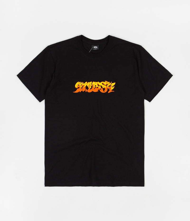 Stussy Flames T-Shirt - Black | Flatspot