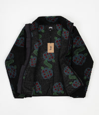 Stussy Flor Sherpa Mockneck Sweatshirt - Black | Flatspot