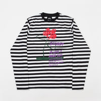 Stussy Flower Stripe Long Sleeve T-Shirt - Black thumbnail