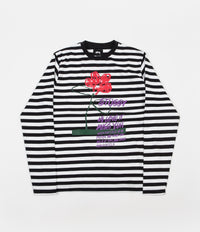 Stussy Flower Stripe Long Sleeve T-Shirt - Black