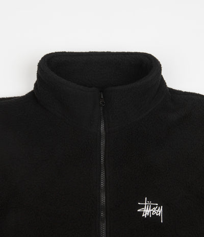 Stussy Half Zip Mock Neck Fleece - Black