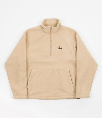 Stussy Half Zip Mock Neck Fleece - Beige