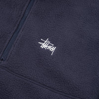 Stussy Half Zip Mock Neck Fleece - Navy | Flatspot