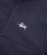 Stussy Half Zip Mock Neck Fleece - Navy | Flatspot