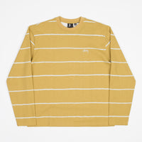 Stussy Hand Drawn Stripe Long Sleeve T-Shirt - Mustard thumbnail