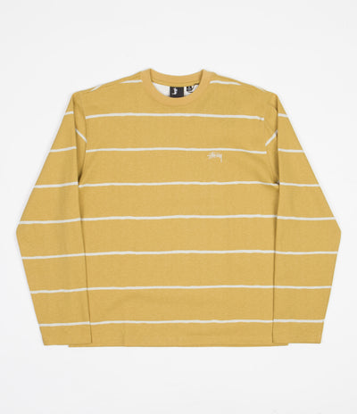 Stussy Hand Drawn Stripe Long Sleeve T-Shirt - Mustard