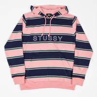 Stussy Heavy Jersey Striped Hoodie - Peach thumbnail