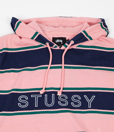 Stussy Heavy Jersey Striped Hoodie - Peach