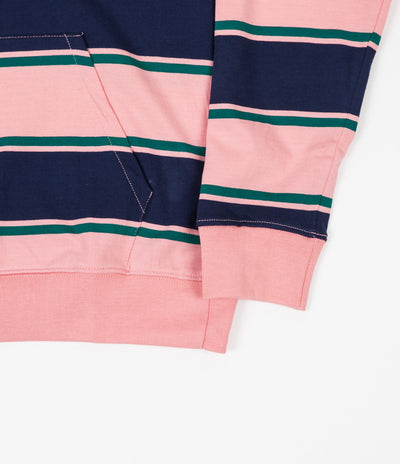 Stussy Heavy Jersey Striped Hoodie - Peach