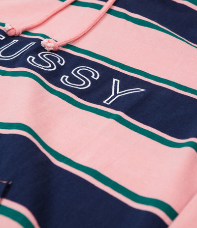 Stussy Heavy Jersey Striped Hoodie - Peach