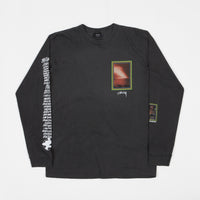 Stussy Inferno Pigment Dyed Long Sleeve T-Shirt - Black thumbnail