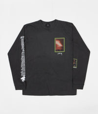 Stussy Inferno Pigment Dyed Long Sleeve T-Shirt - Black