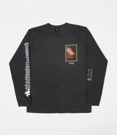 Stussy Inferno Pigment Dyed Long Sleeve T-Shirt - Black