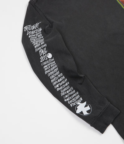 Stussy Inferno Pigment Dyed Long Sleeve T-Shirt - Black