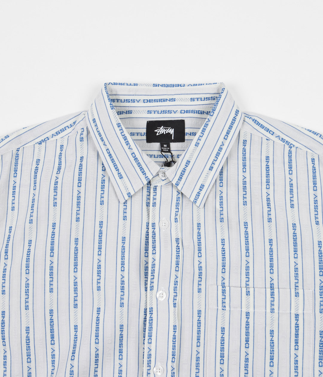 Stussy Jacquard Logo Stripe Shirt - White