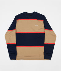 Stussy Jeromy Stripe Long Sleeve T-Shirt - Navy