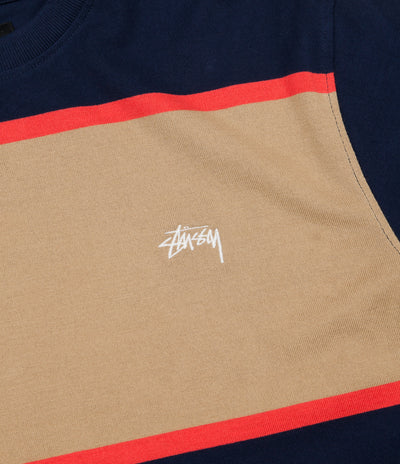 Stussy Jeromy Stripe Long Sleeve T-Shirt - Navy